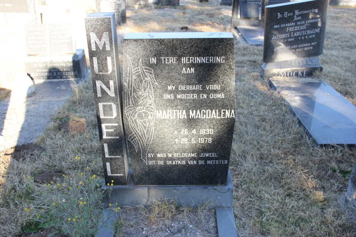 MUNDELL Martha Magdalena 1930-1978