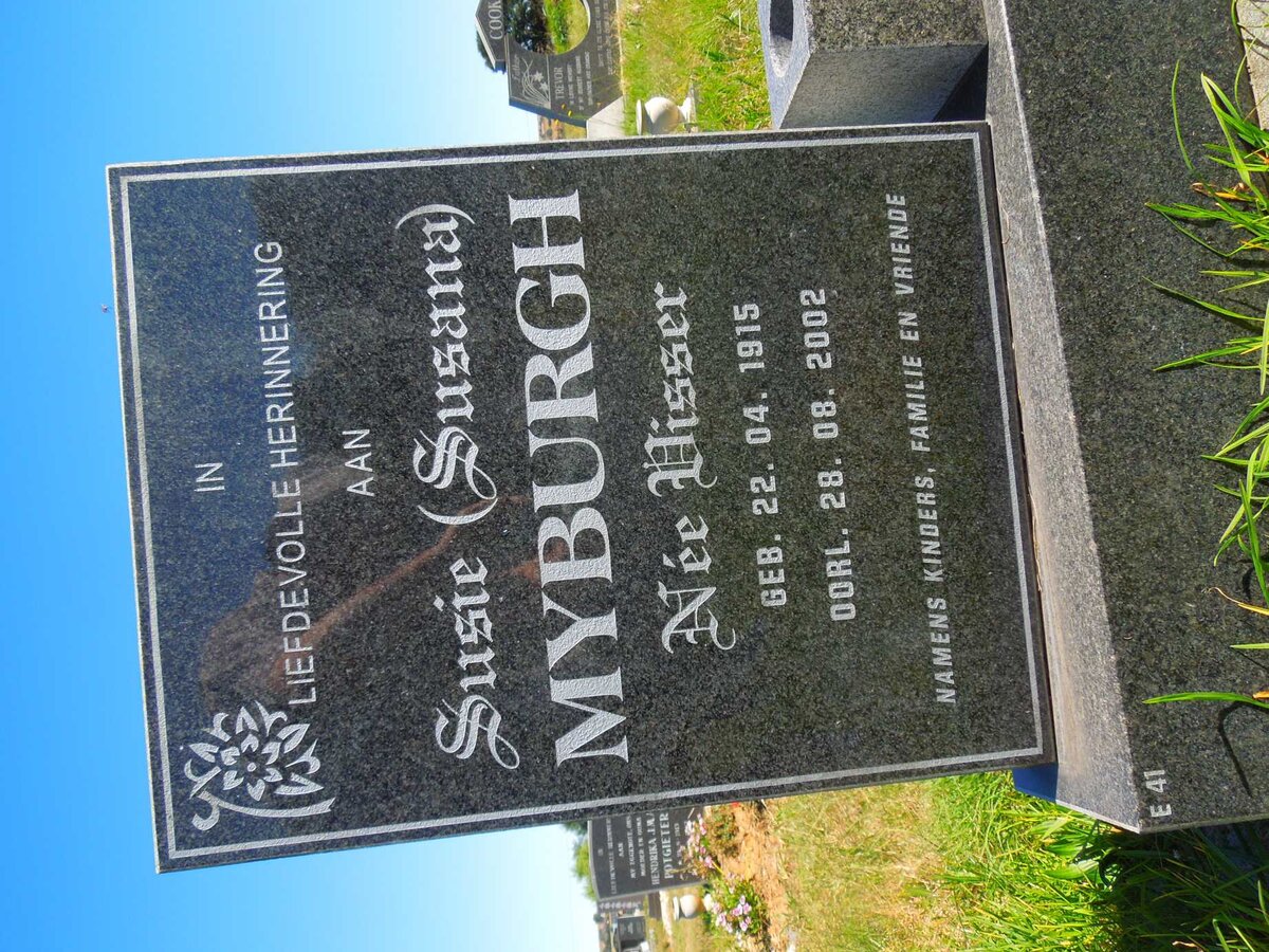MYBURGH Susana nee VISSER 1915-2002