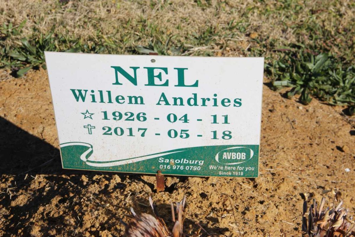 NEL Willem Andries 1926-2017
