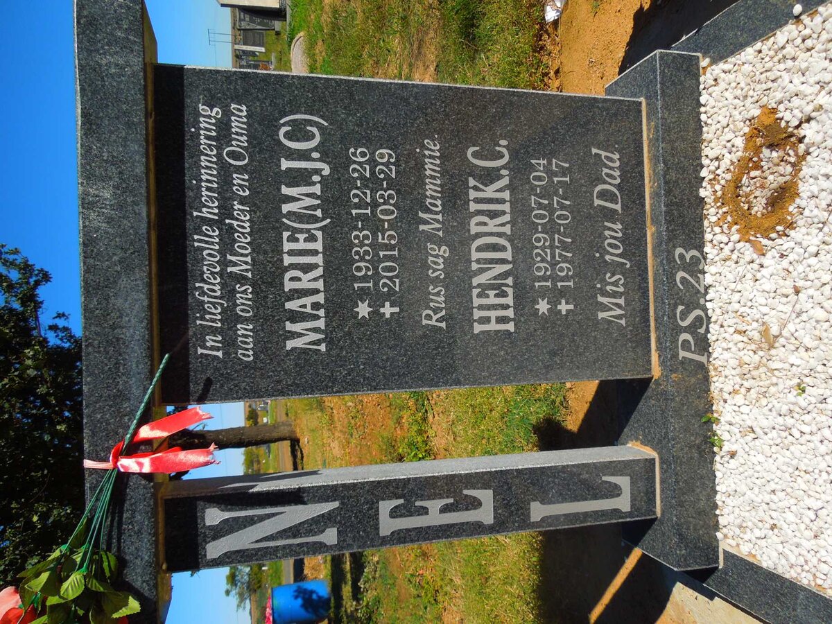 NEL Hendrik C. 1929-1977 &amp; M.J.C. 1933-2015