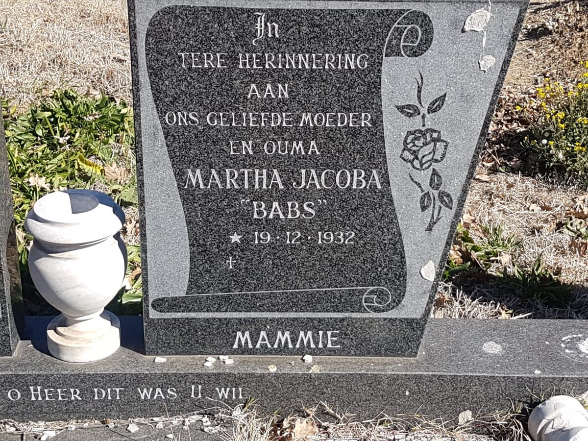 OBERHOLZER Jacob Johannes 1930-1986 &amp; Martha Jacoba 1932-