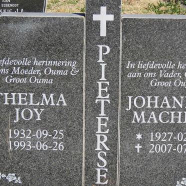 PIETERSE Johannes Machiel 1927-2007 &amp; Thelma Joy 1932-1993