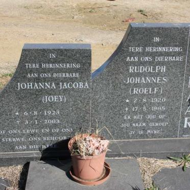 PIENAAR Rudolph Johannes 1920-1995 &amp; Johanna Jacoba 1923-2003