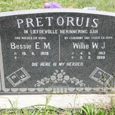 PRETORIUS W.J. 1913-1989 &amp; E.M. 1925-