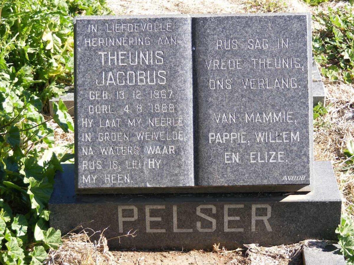 PELSER Theunis Jacobus 1967-1988