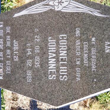PLESSIS Cornelius Johannes, du 1935-1989 &amp; Hendrina Johanna Berendina 1939-1992