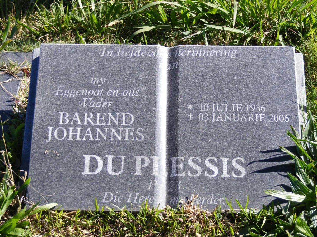 PLESSIS Barend Johannes, du 1936-2006