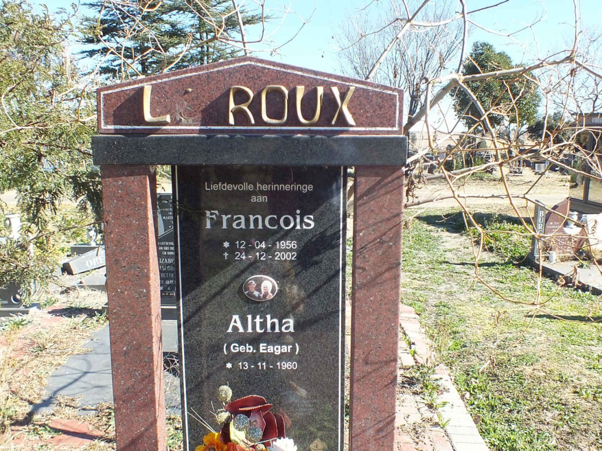 ROUX Francois, le 1956-2002 &amp; Altha EAGAR 1960-