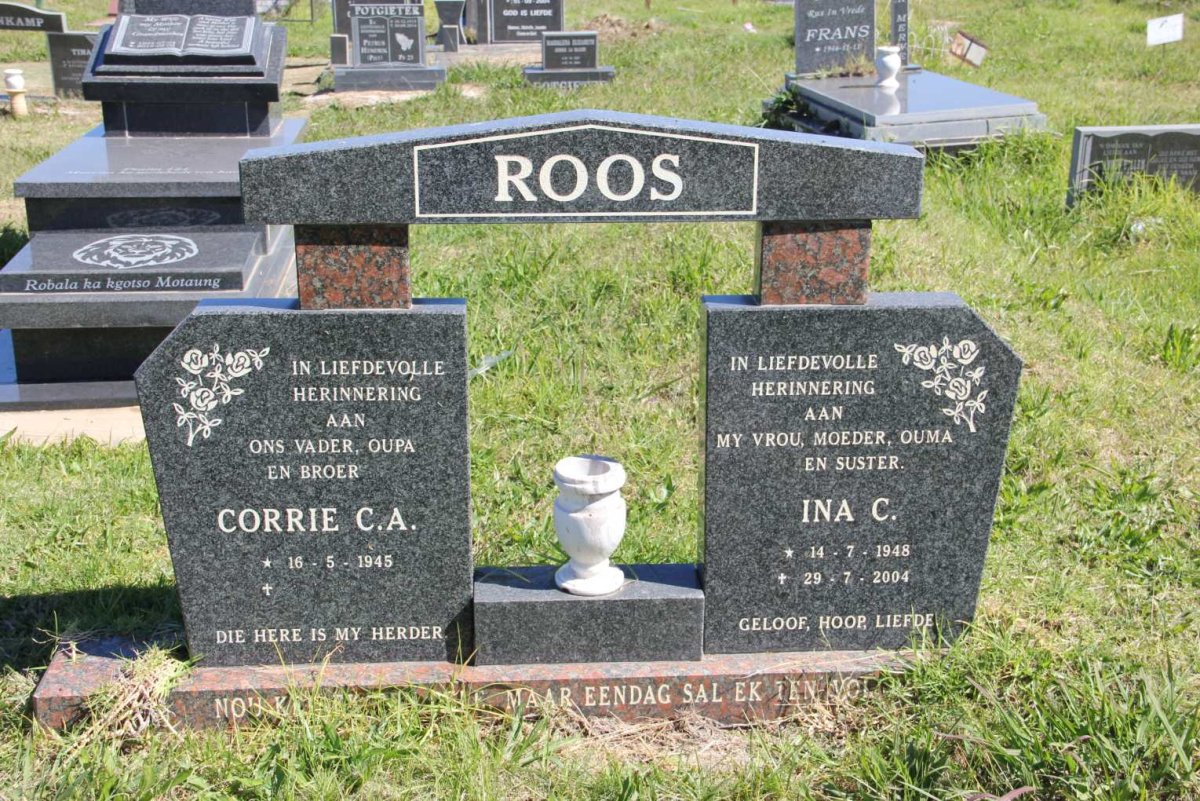 ROOS Corrie C.A. 1945- &amp; Ina C. 1948-2004
