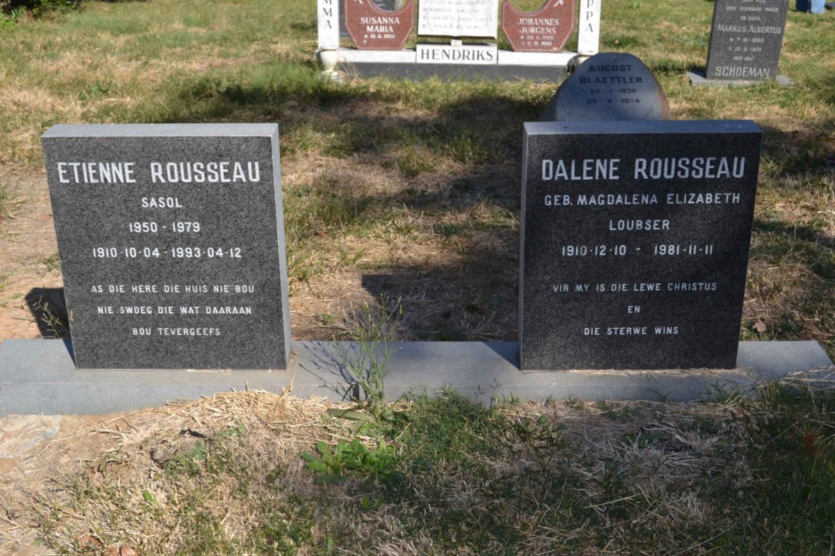 ROUSSEAU Etienne 1910-1993 &amp; Magdalena Elizabeth LOUBSER 1910-1981