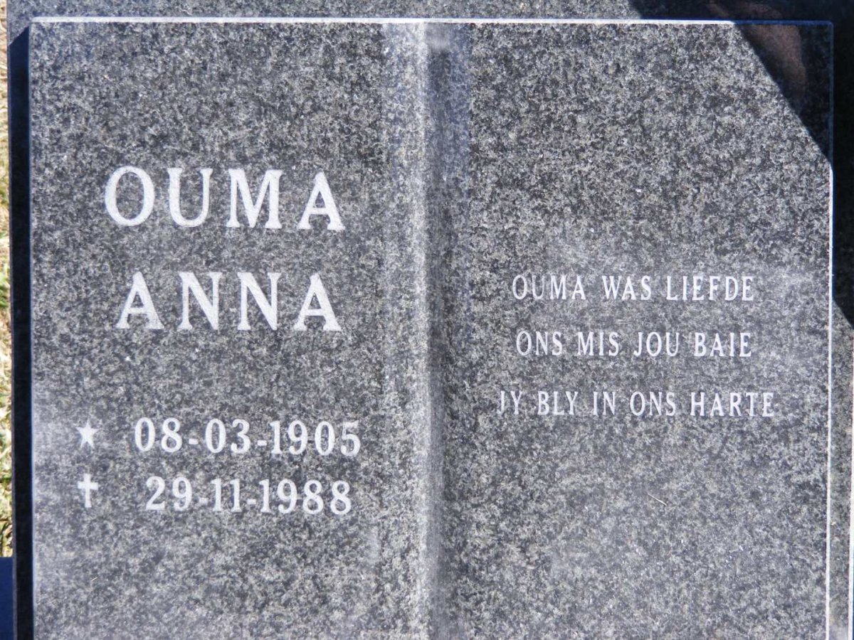 RAUTENBACH Anna 1905-1988 :: RAUTENBACH Elize 1935-2011 :: RAUTENBACH Max 1931-2005