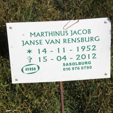 RENSBURG Marthinus Jacob, Janse van 1952-2012