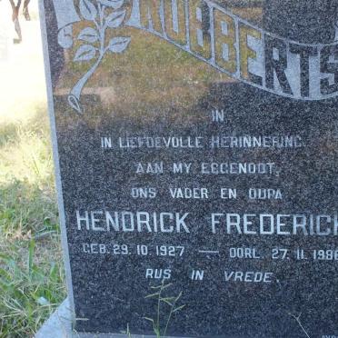 ROBBERTS Hendrik Frederick 1927-1986