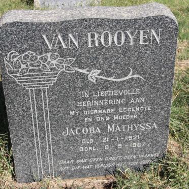 ROOYEN Jacoba Mathyssa, van 1921-1967