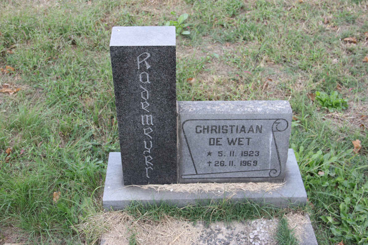 RADEMEYER Christiaan de Wet 1923-1969