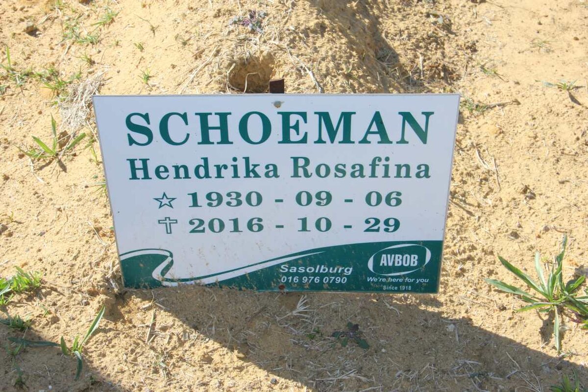 SCHOEMAN Hendrika Rosafina 1930-2016