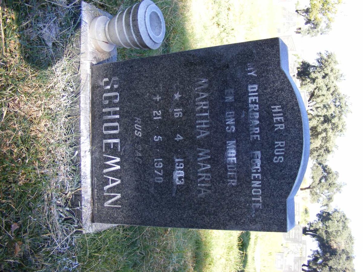 SCHOEMAN Martha Maria 1903-1970