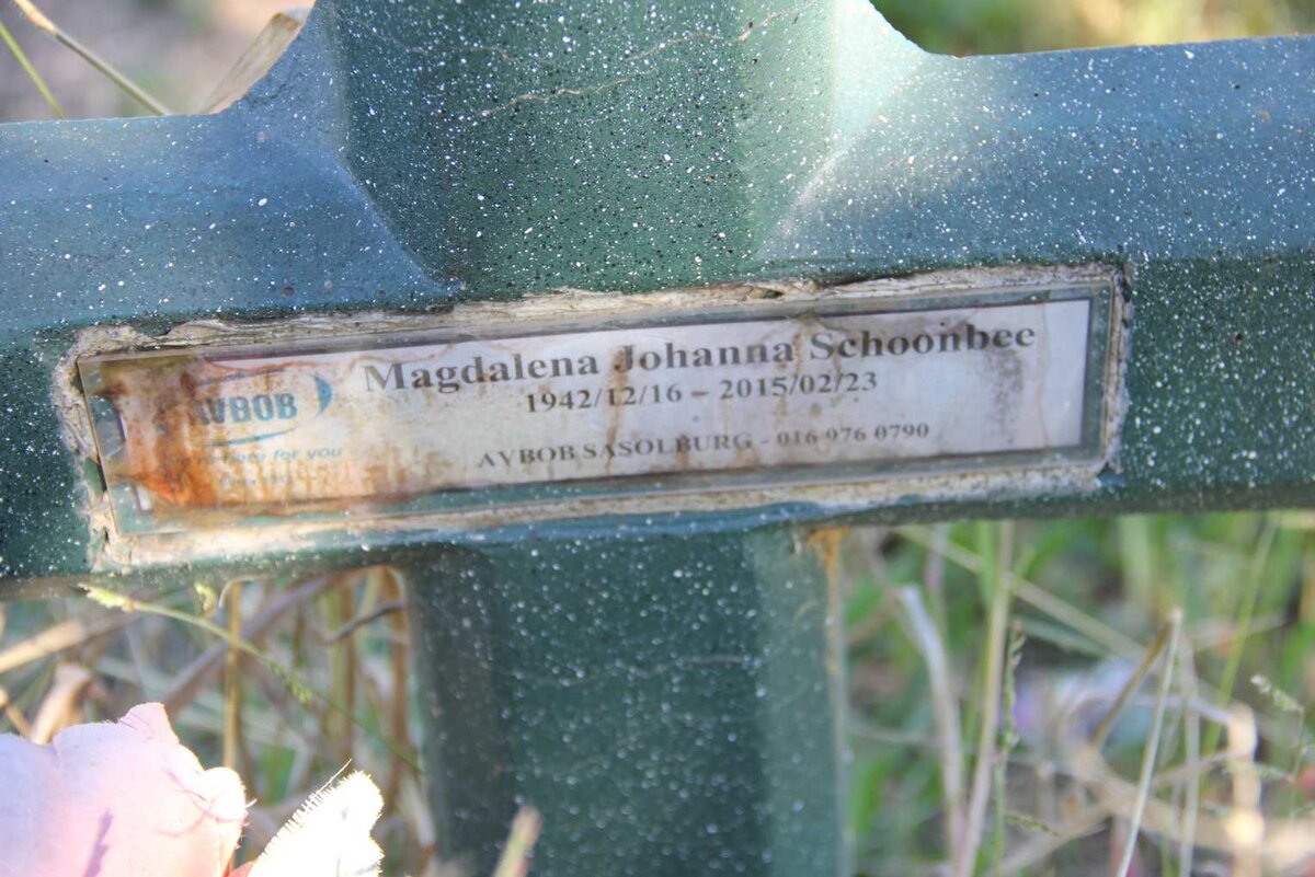 SCHOONBEE Magdalena Johanna 1942-2015