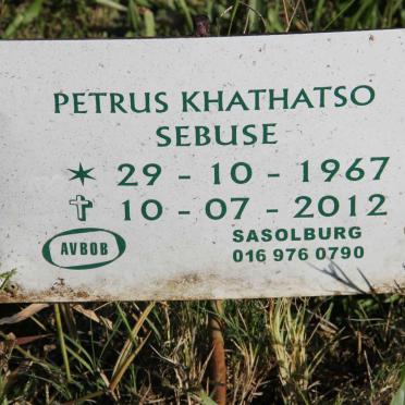 SEBUSE Petrus Khathatso 1967-2012