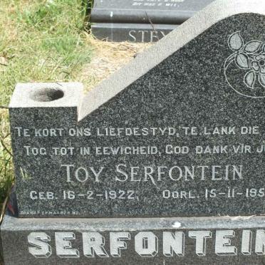 SERFONTEIN Toy 1922-1958