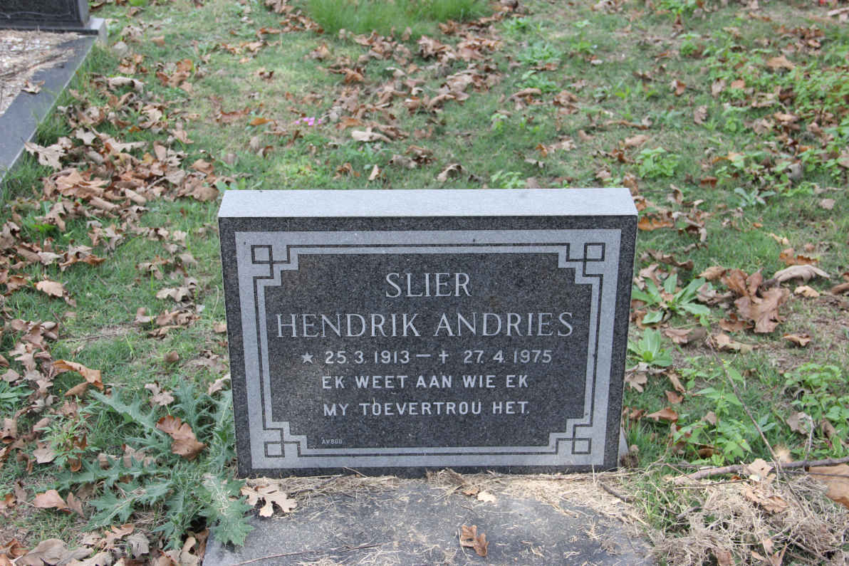 SLIER Hendrik Andries 1913-1975