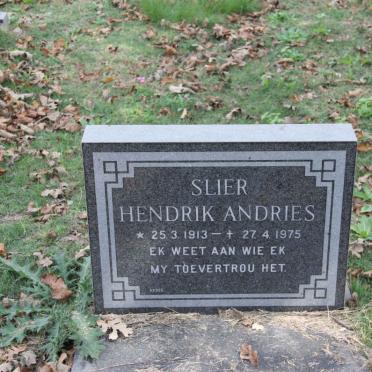 SLIER Hendrik Andries 1913-1975