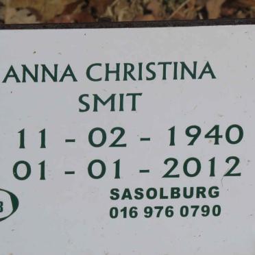 SMIT Anna Christina 1940-2012