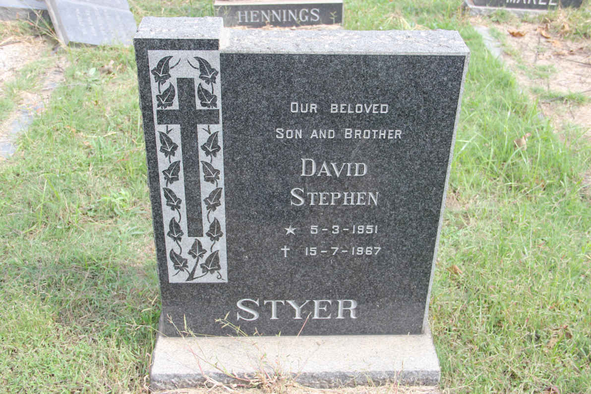 STYER David Stephen 1951-1967