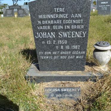 SWEENEY Johan 1950-1982 &amp; Louisa 1953-2012