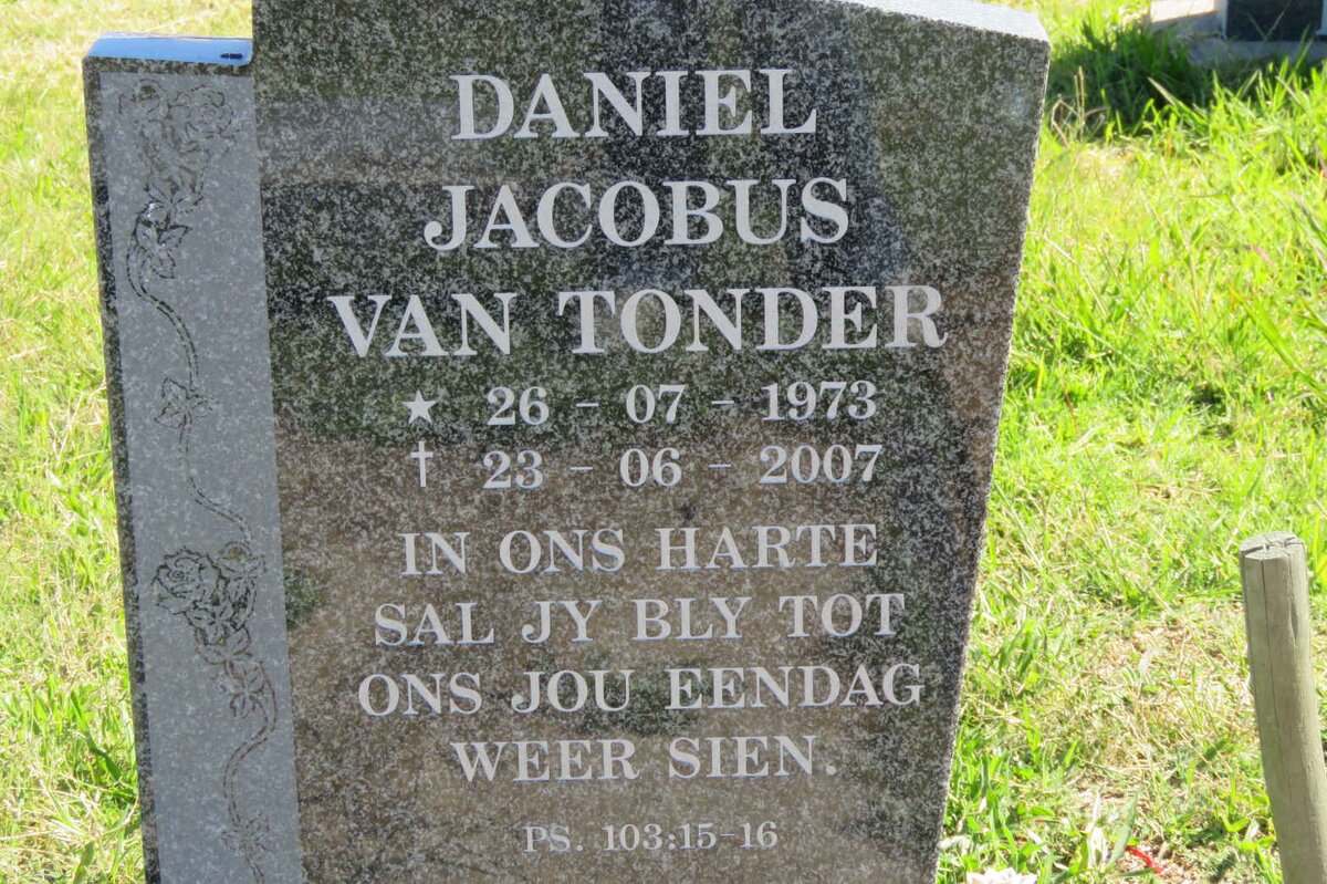 TONDER Daniel Jacobus, van 1973-2007