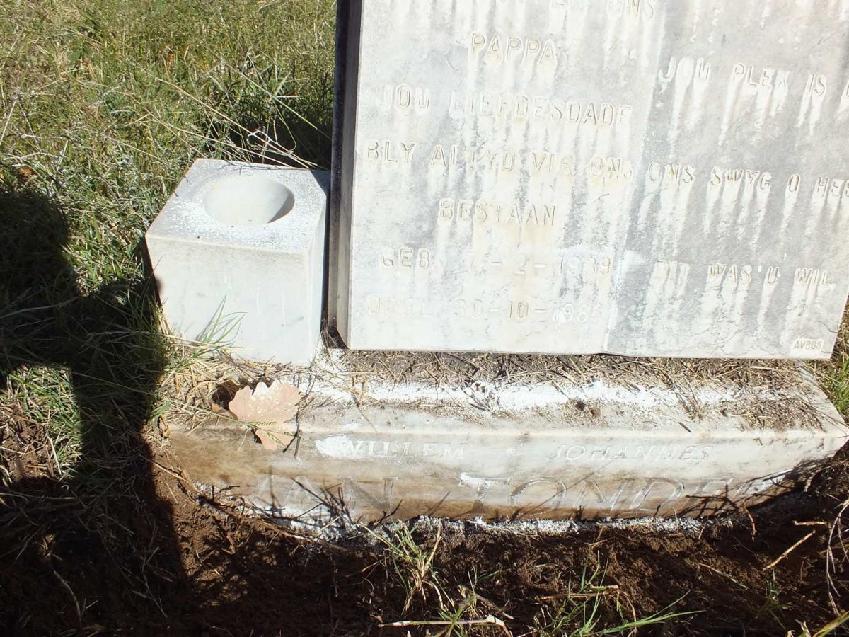 TONDER Willem Johannes, van 1939-1983