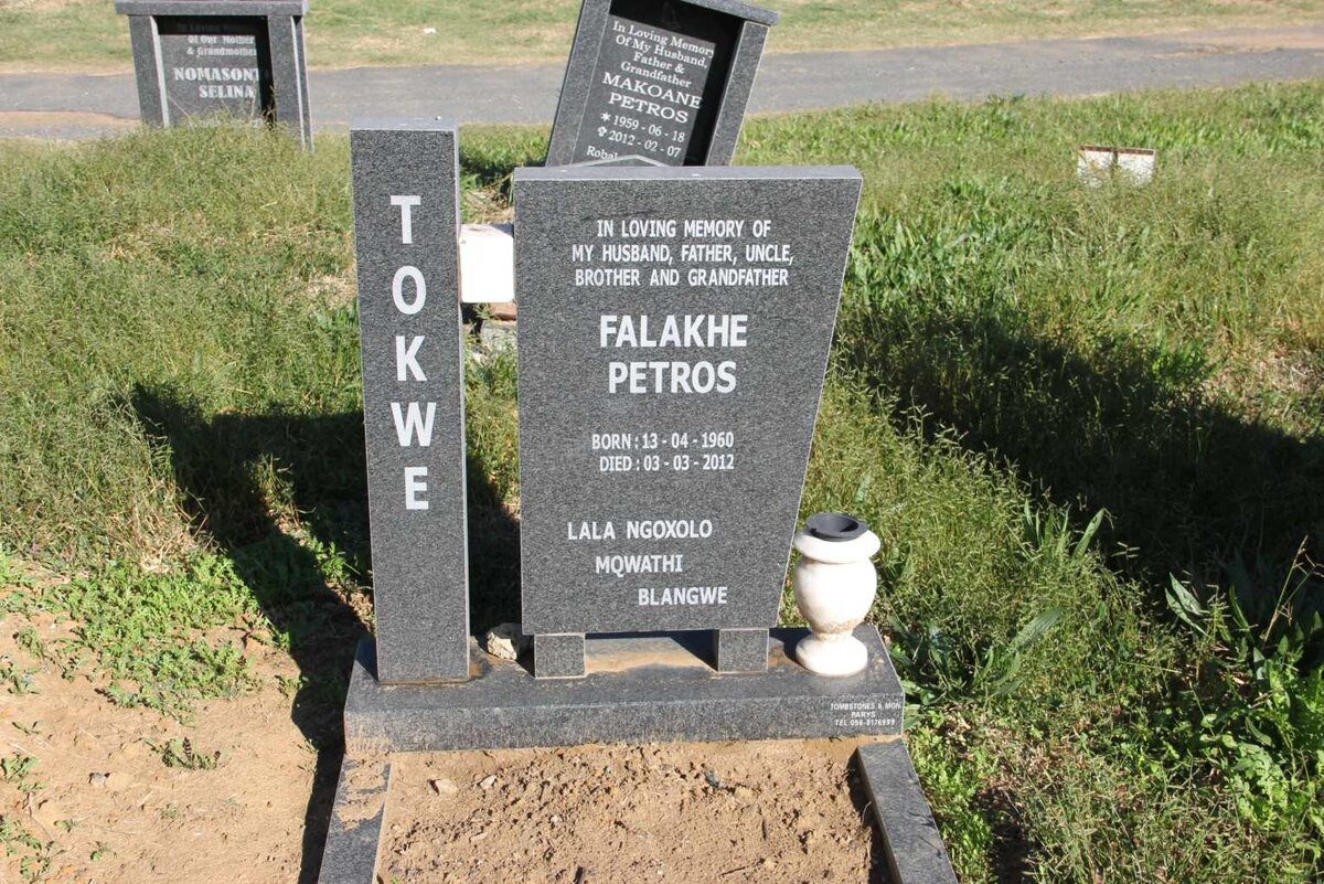 TOKWE Falakhe Petros 1960-2012