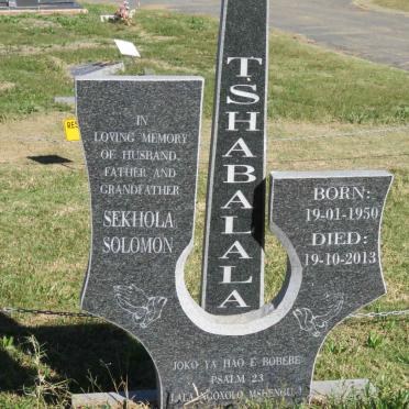 TSHABALALA Sekhola Solomon 1950-2013