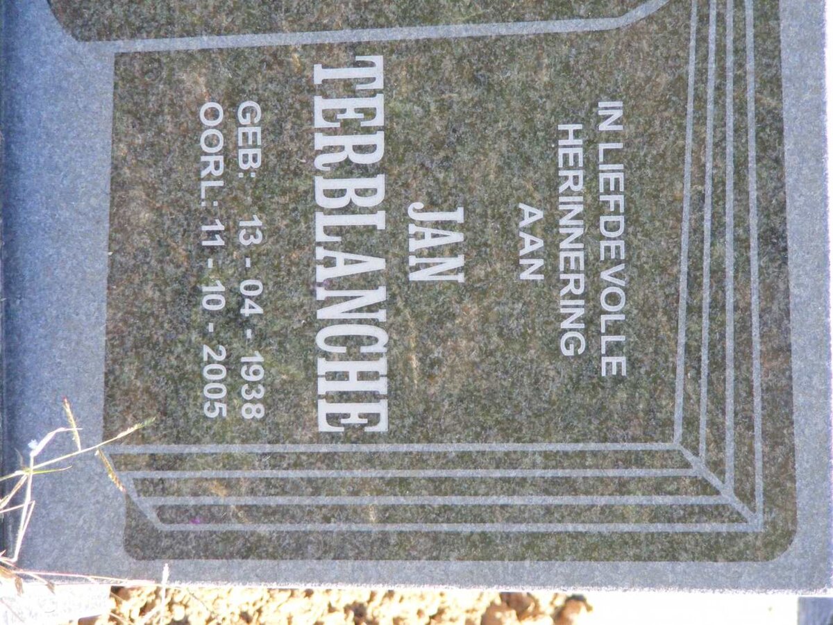 TERBLANCHE Jan 1938-2005 &amp; Issie 1943-