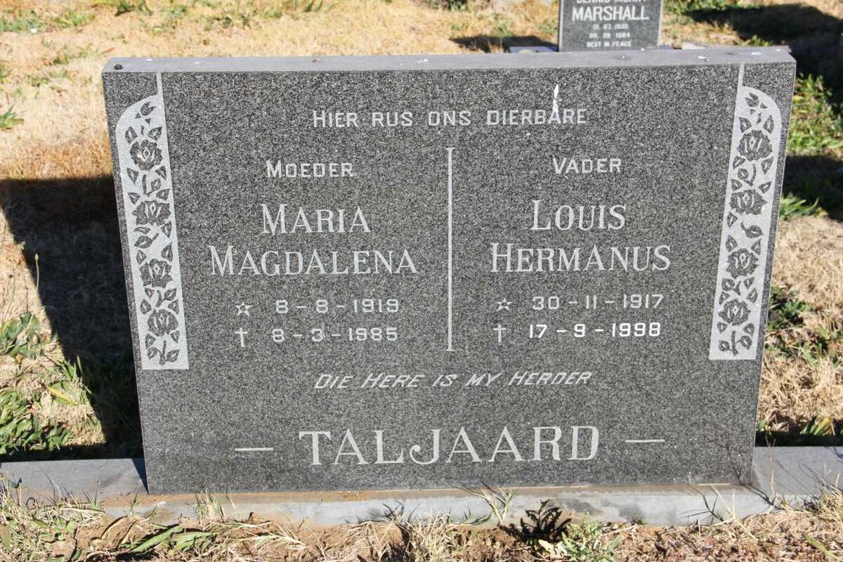 TALJAARD Louis Hermanus 1917-1998 &amp; Maria Magdalena 1919-1985