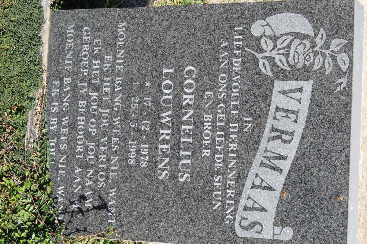 VERMAAS Cornelius Louwrens 1978-1998