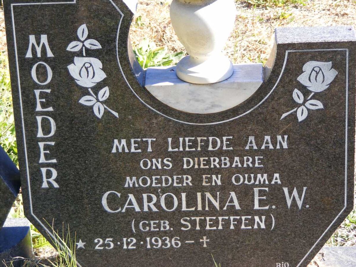 VERTUE Barend Derek 1932-1988 &amp; Carolina E.W. STEFFEN 1936-