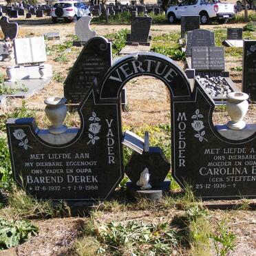 VERTUE Barend Derek 1932-1988 &amp; Carolina E.W. STEFFEN 1936- 