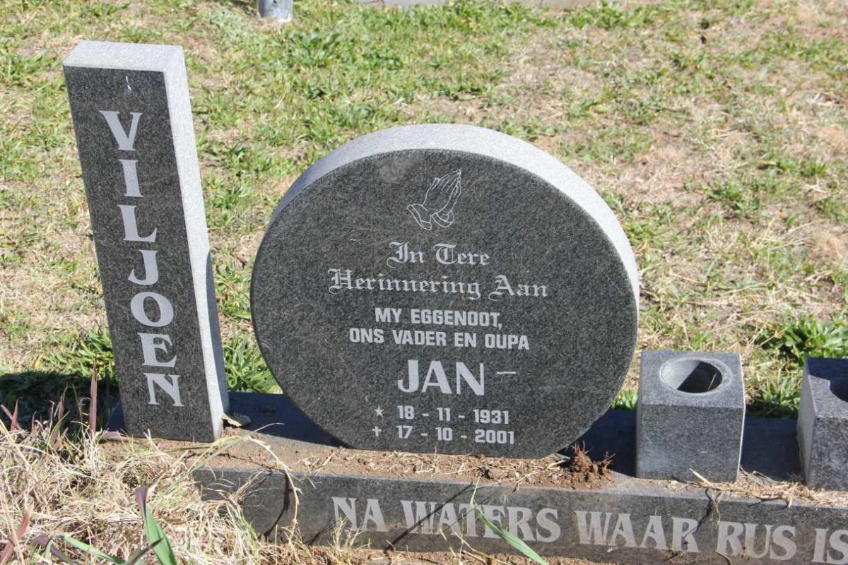 VILJOEN Jan 1931-2001 &amp; Maria 1937-
