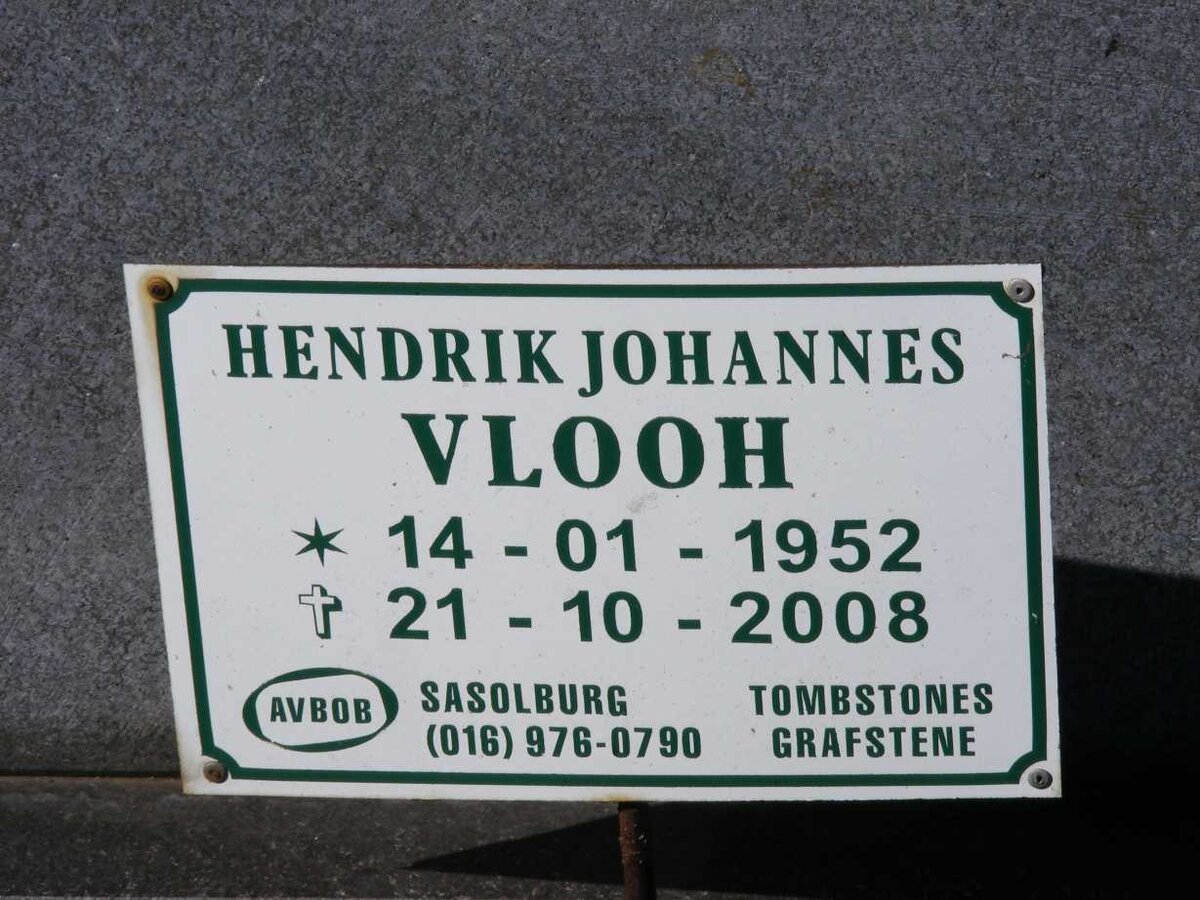 VLOOH Hendrik Johannes 1952-2008