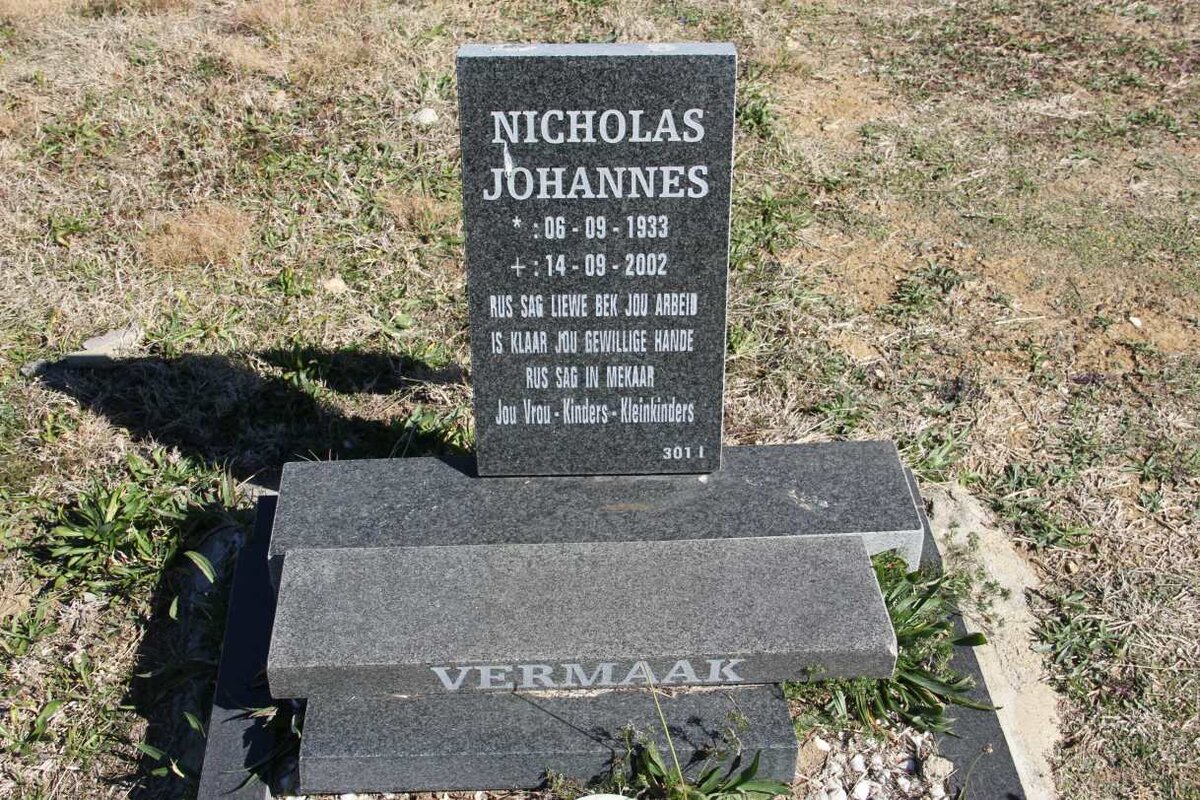 VERMAAK Nicholas Johannes 1933-2002