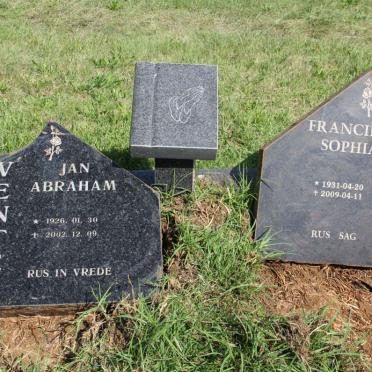 VENTER Jan Abraham 1926-2002 &amp; Francina Sophia 1931-2009