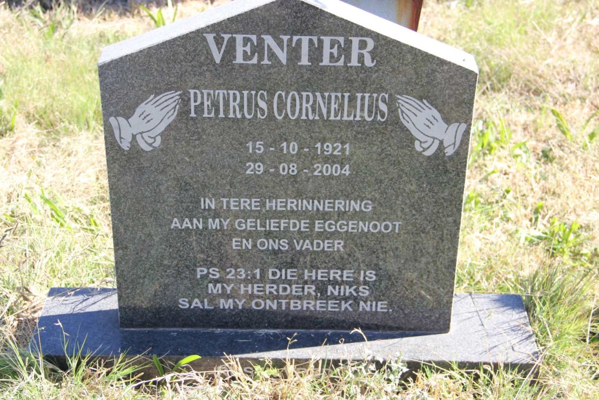 VENTER Petrus Cornelius 1921-2004