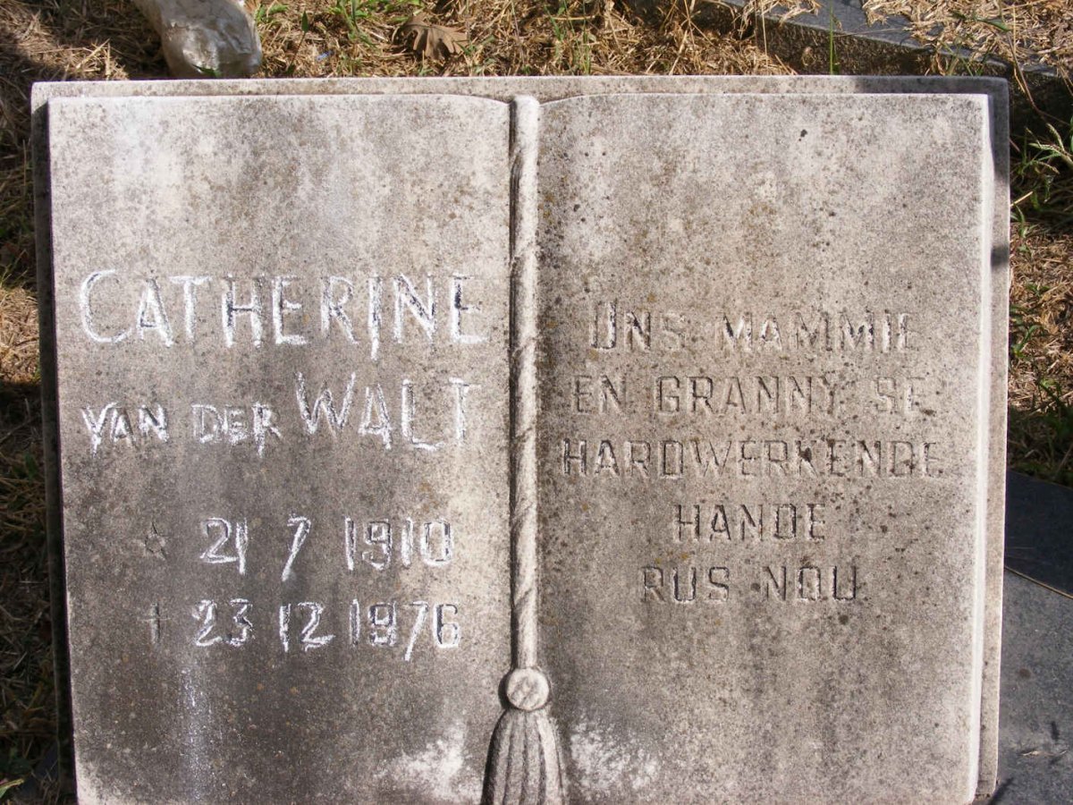 WALT Catherine, van der 1910-1976