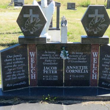 WELCH Jacob Peter 1946-2005 &amp; Annetjie Cornelia 1951-