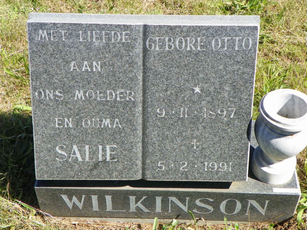 WILKINSON Salie nee OTTO 1897-1991