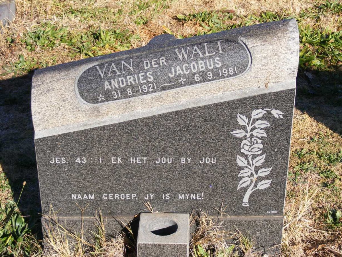 WALT Andries Jacobus, van der 1921-1981