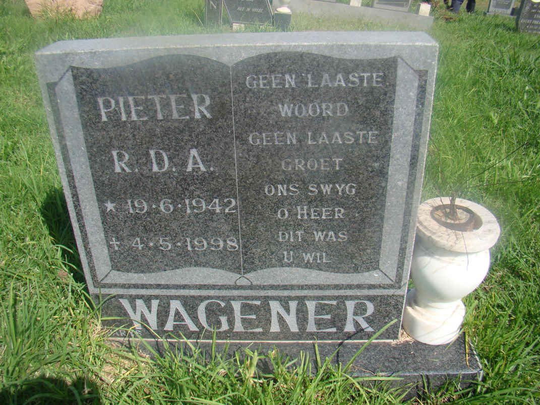 WAGENER Pieter R.D.A. 1942-1998