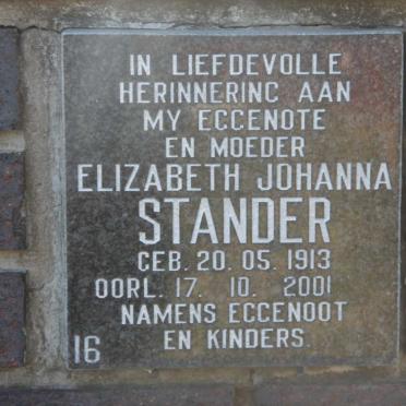 STANDER Elizabeth Johanna 1913-2001