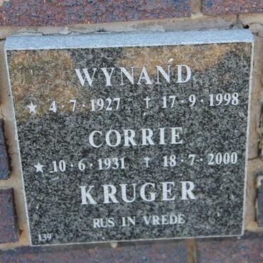 KRUGER Wynand 1927-1998 &amp; KRUGER Corrie 1931-2000